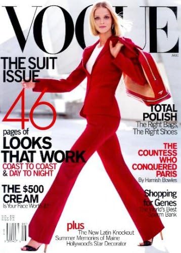 Vogue Magazine - August 2000: The Suit Issue; Carmen Kass, Michelle Rodriguez, & Much More Paperback – January 1, 2000