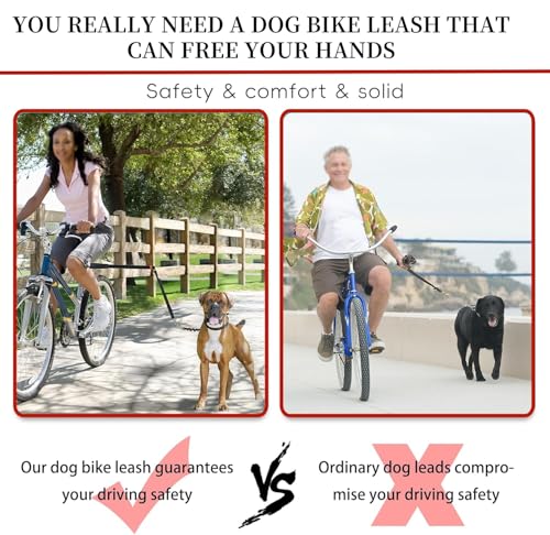Fahrradleine für Hunde,Freihändiges Hunde Fahrrad Trainingsleine für Training, Joggen, Radfahren und Outdoor, Sicher Mit Haustieren Einfache Installation und Demontage 42.5cm