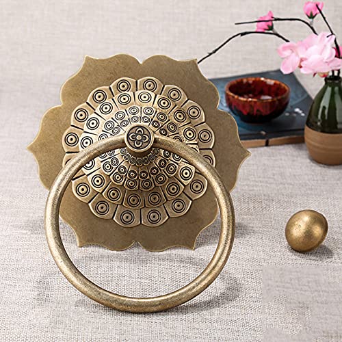 Aldaba de puerta vintage de bronce auténtico con acabado artesanal retro para entradas 6