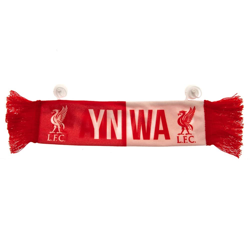Liverpool F.c. Red Official Liverbird Ynwa Design And White Mini Scarf