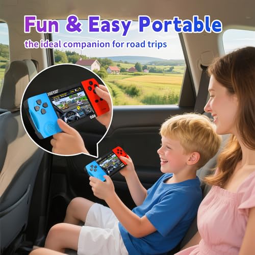 Handheld Game Console for Kids 3.5" IPS Large Screen Rechargeable,Preloaded 216 Video Games ,Arcade Electronic Toy Birthday Xmas Present for Girls—BlueRed - Image 6