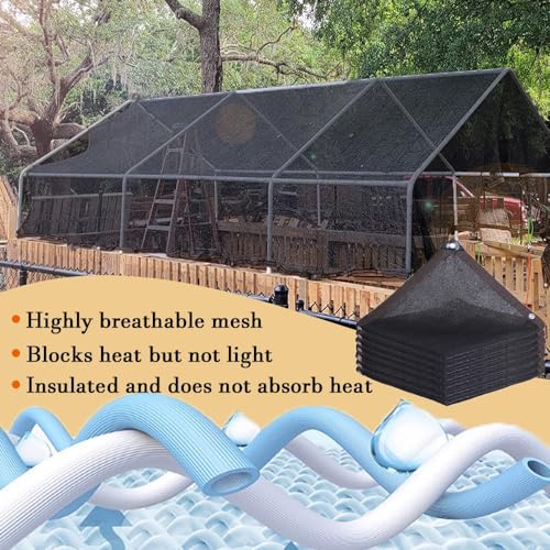 Privacy Screen Shade Cloth Black Mesh Sun Shade Net 90% Shading Cover 6.6X13FT 9.9X23FT 19.7X49.2FT 32.8X32.8FT for Plants Greenhouse Outdoor Pergola Lawn(Size:3x4m/9.9x13ft)