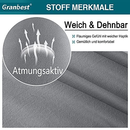 Granbest Strecken Sofabezug 3 Sitzer Superweich Elasthan Sofaüberwurf für Hunde Haustier Couchbezug Möbelschutz mit Elastischen Boden (3 Sitzer, Hellgrau)