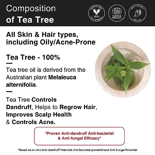 Image of Soulflower Sesame & Tea Tree Essential Oil | 100% Pure & Natural Organic Certified for Dandruff, Acne, Hair Growth & Hair Fall Control - Pack of 2 (225ml & 15ml with free dropper)