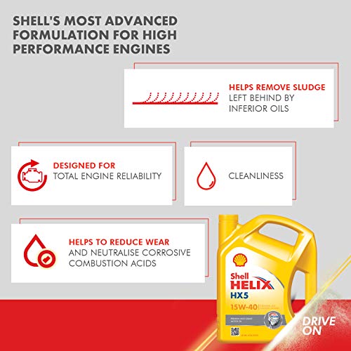 Image of Shell Helix HX5 15W-40 API SN Premium Mineral Engine Oil for Diesel & Petrol Cars (3.5 L)