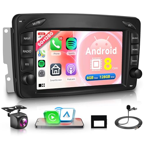 6G+128G 8 Core Wireless Carplay Android Autoradio per Mercedes Benz W168 W203 CLK C209/W209 SLK/W170 W463 Viano Vito Vaneo 7 Pollici Autoradio Android Auto GPS Navi WiFi Bluetooth FM/RDS/DSP/USB/SWC