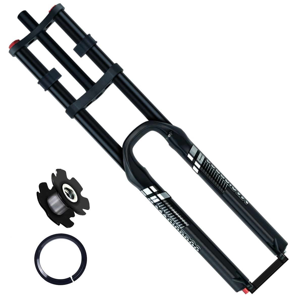 WIQUYBML Downhill Mountain Bike Suspension Fork 26/27.5/29 Inch DH/XC MTB Air Travel 180mm Straight Double Shoulder Front QR 9x100mm Manual Lockout Rebound Adjustable