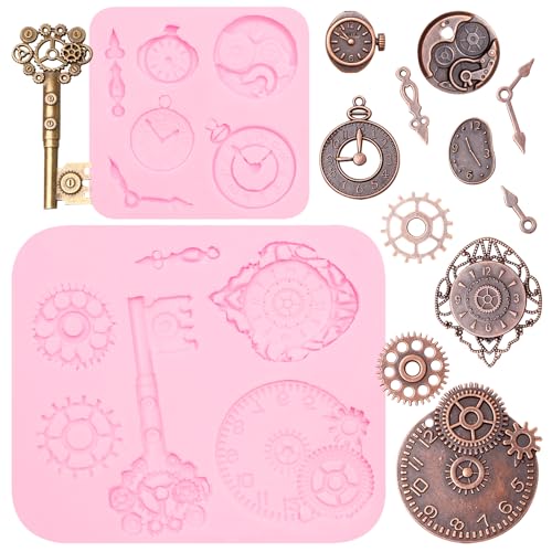2Pcs Clock Gears Silicone Molds