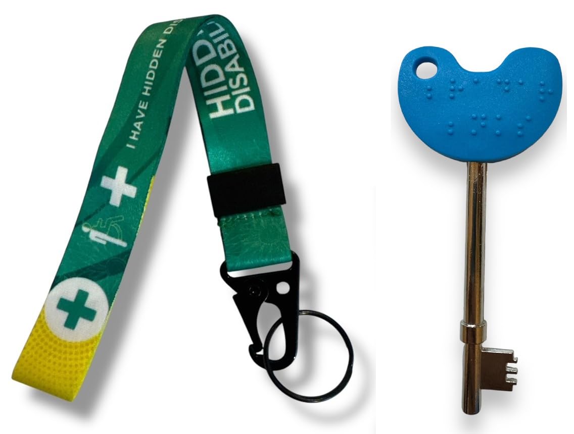 NKS UK Toilet Access Key with Hidden Disability Wrist Lanyard, Radar Key