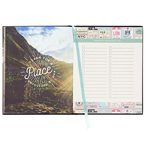 C.R. Gibson Diario di viaggio e agenda guidata "Adventures Awaits", 16,5 cm di larghezza x 20,3 cm di lunghezza, 200 pagine - immagine 4