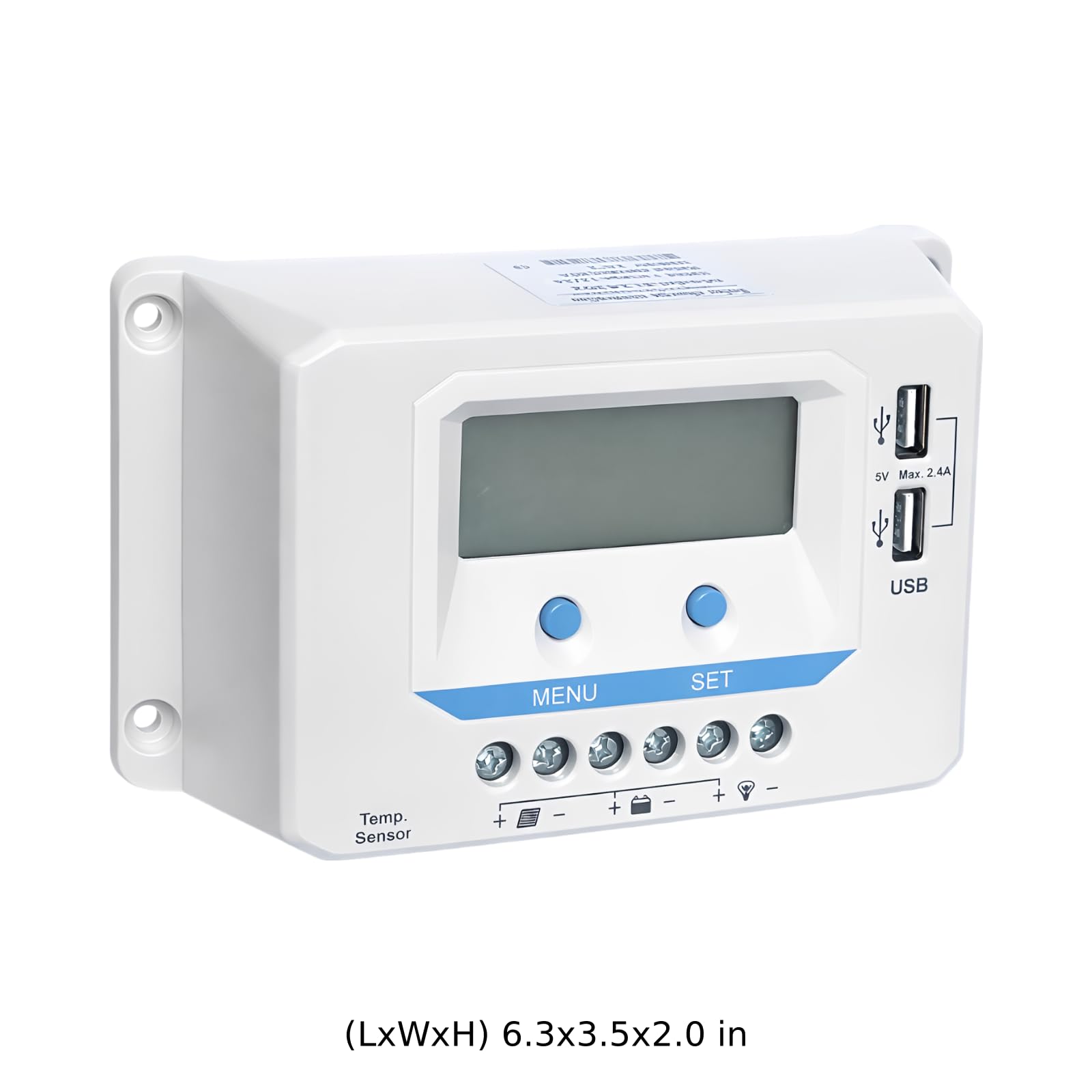 Solarny regulator ładowania, 12 V, 24 V, automatyczne wykrywanie, system PV 10 A, 40 A, Power Manager z 2 portami USB, LCD z podświetleniem, obudowa ABS do domu, przyczepy kempingowej i pracy na