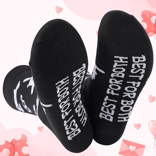 BISOUSOX Paar Sokken Dames Uniseks Kousen Heren Grappige Sokken Kerstcadeau Valentijnsdag Cadeau Sokken voor Vriendin Hou van Sokken 1 Pair/2Pairs Socks Men Vriend Kalfs Sokken - Afbeelding 3