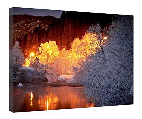 Toile en bois encadrée paysage haut de gamme pour décoration épurée