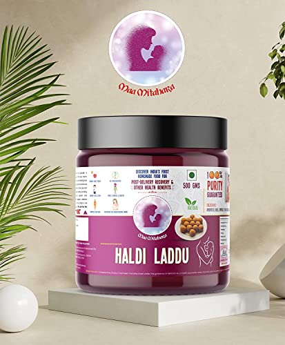 Image of Maa Mitahara Post Pregnancy Laddu - Haldi & Dry Fruits | Natural Immunity, Energy & Lactation Support for New Mothers | Ayurvedic Traditional Laddu (1kg, Haldi)