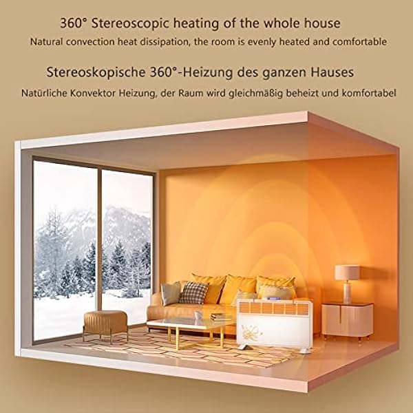 Riscaldatore Riscaldamento elettrico, termostato da 1600 2000 watt, risparmio energetico, riscaldamento elettrico convettore mobile, protezione dal surriscaldamento del radiatore elettrico,