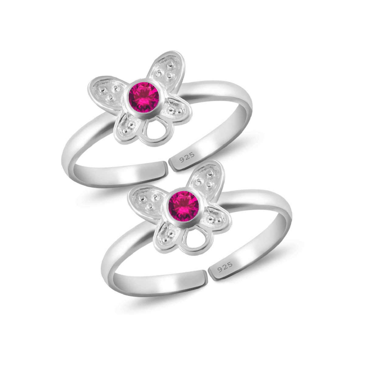 Styleejewel Sterling Silver Toe Rings | Toe Rings For Women Silver | Toe Rings Silver Pure | 925 Sterling Silver Toe Ring | Toe Rings For Women Silver Pure | Bichiya For Women Stylish | Bichiya Set For Women Chandi | Round | 2 Ruby Stone (3 MM) | 3.2 (B08W8YCHZR) Amazon Price History, Amazon Price Tracker
