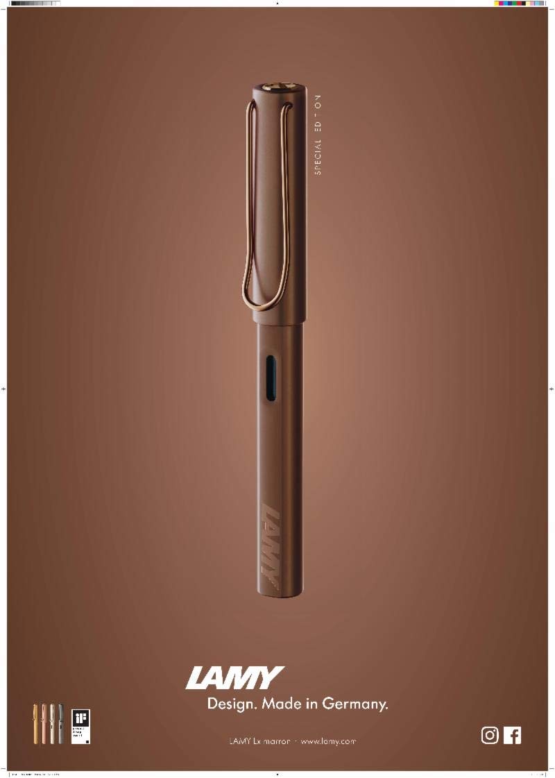 Lamy Lx Penna Stilografica Punta Extra Fine, Colore Marrone Scuro - Design Elegante E Chiusura A Scatto