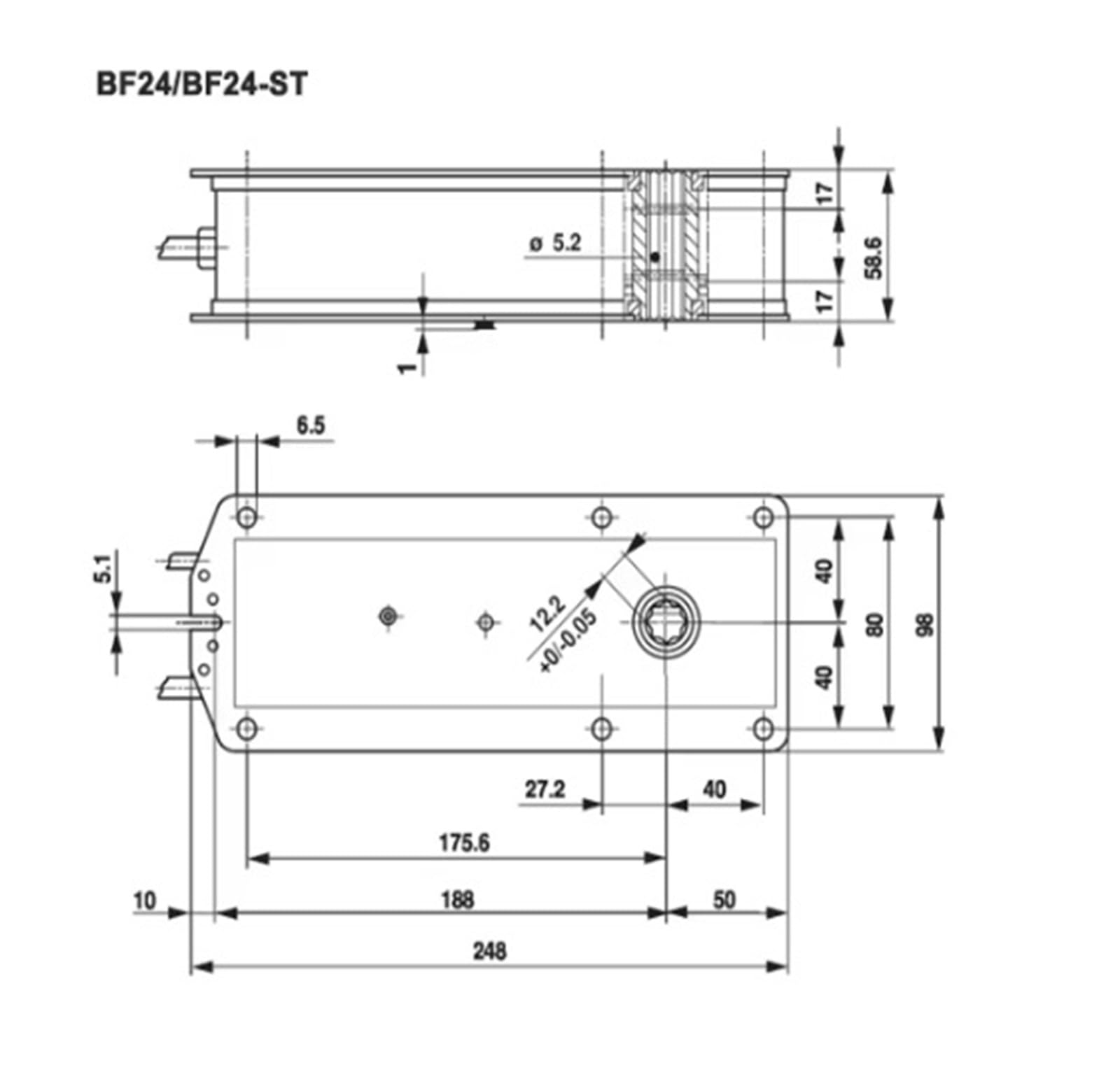 HEXEH Attuatore attuatore Rotante 18NM 12NM BF24 BF24-T BF24-ST AC24V DC24V Serrande Apri-Chiudi in HVAC(BF24-TN)