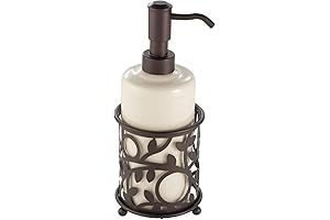 iDesign Ceramic Soap Dispenser Pump, The Vine Collection - 13oz, 3.5" x...