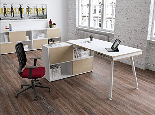 ITALFROM Desk 160 X 80 on Mobile Sliding Doors White