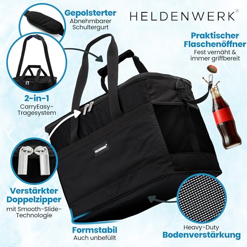 HELDENWERK® Kühltasche groß faltbar bis zu 12h Kühlleistung auslaufsicher – Ansicht 4