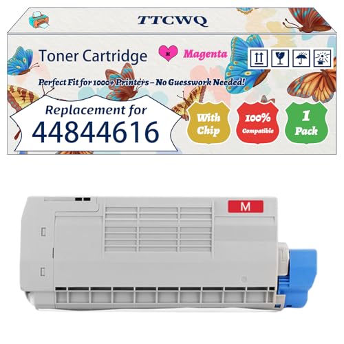 Image of Compatible for Okidata OKI 44844616 44844615 44844614 44844613 Toner Cartridge Work for Okidata OKI C822CDTN C822DN C822N Printers (1 Pack Magenta)