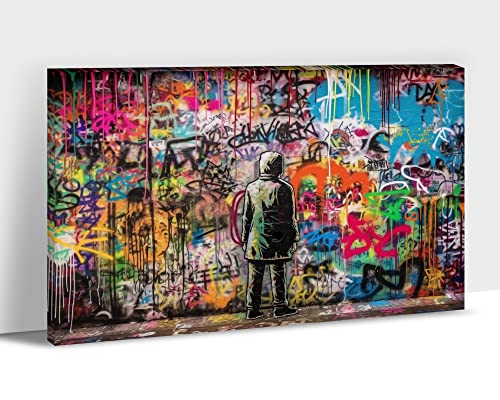 ANRUOXI Graffiti Canvas Wall Art, Modern Abstract Banksy Graffiti Canvas
