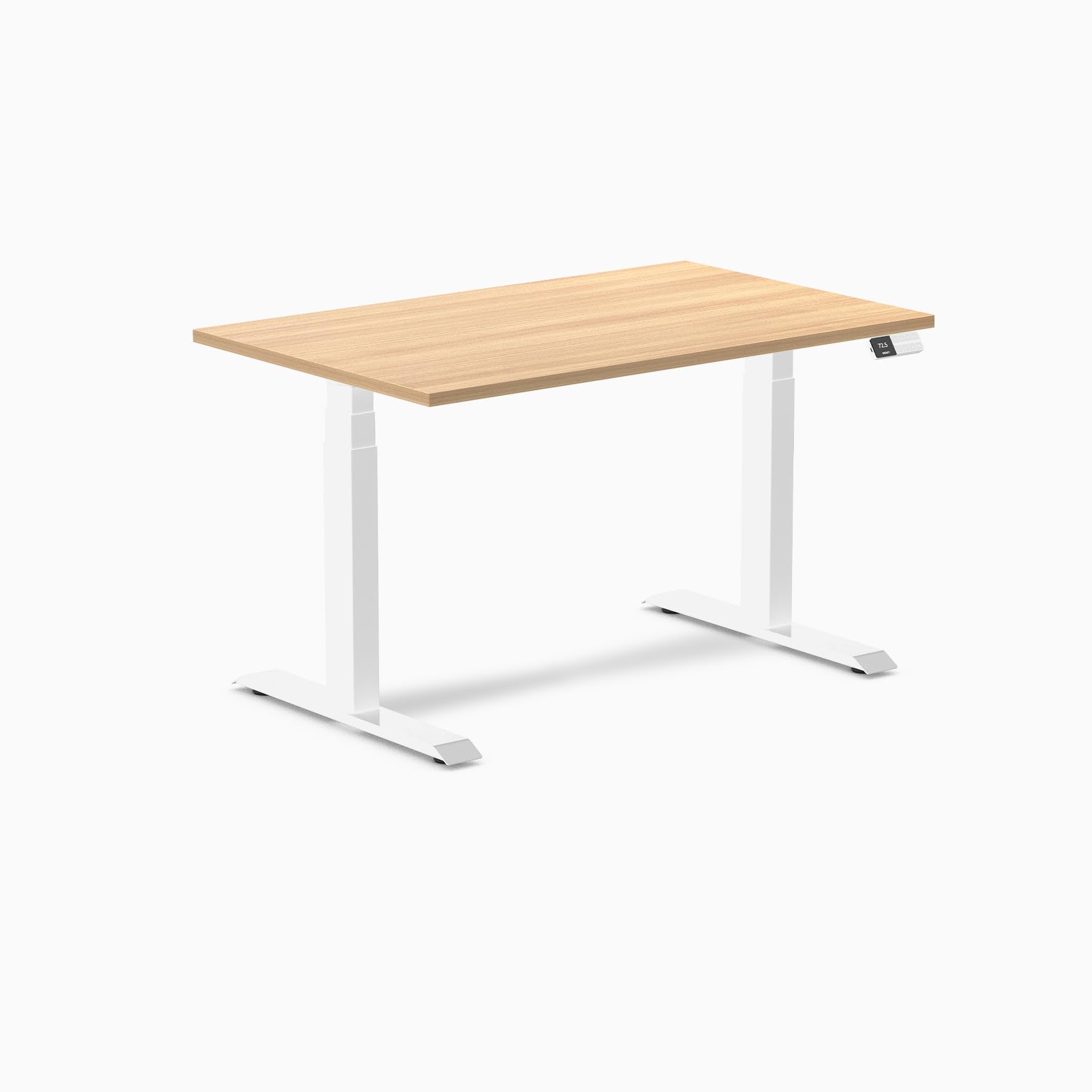 Desky Dual Laminate Sit Stand Desk Sublime Teak 47.2" White