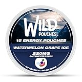 Wild 15 x 220mg Caffeine Pouches Nicotine Free Watermelon Grape Ice - 1 x Can of Energy Pouches - Caffeine Pouch