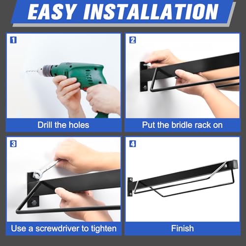 FUGBRO 2 Peças Suporte De Sela Para Parede Suporte Para Sela De Cavalo Acessórios De Armazenamento D