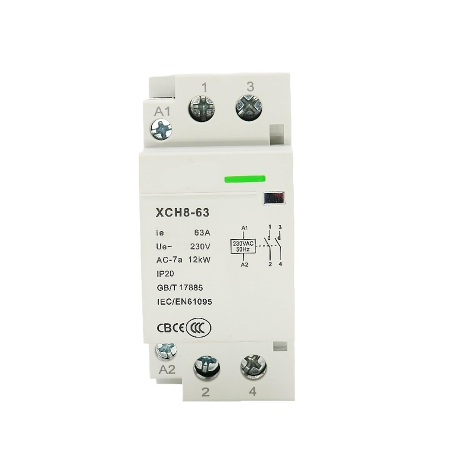 Contactor modular de carril DIN 63A con aislamiento profesional 2P 230V 5