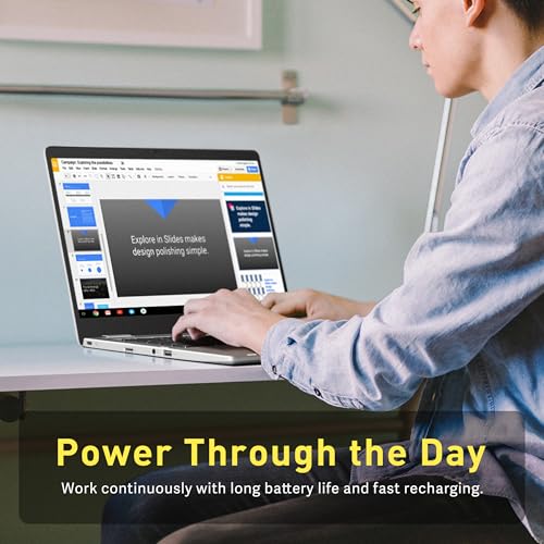 Image of ASUS Chromebook 14 inch HD Laptop, Intel Celeron N3350 Processor, 4GB RAM, 32GB eMMC Flash Memory, Intel HD Graphics, HD Webcam, Stereo Speakers, Chrome OS, Silver (Renewed)
