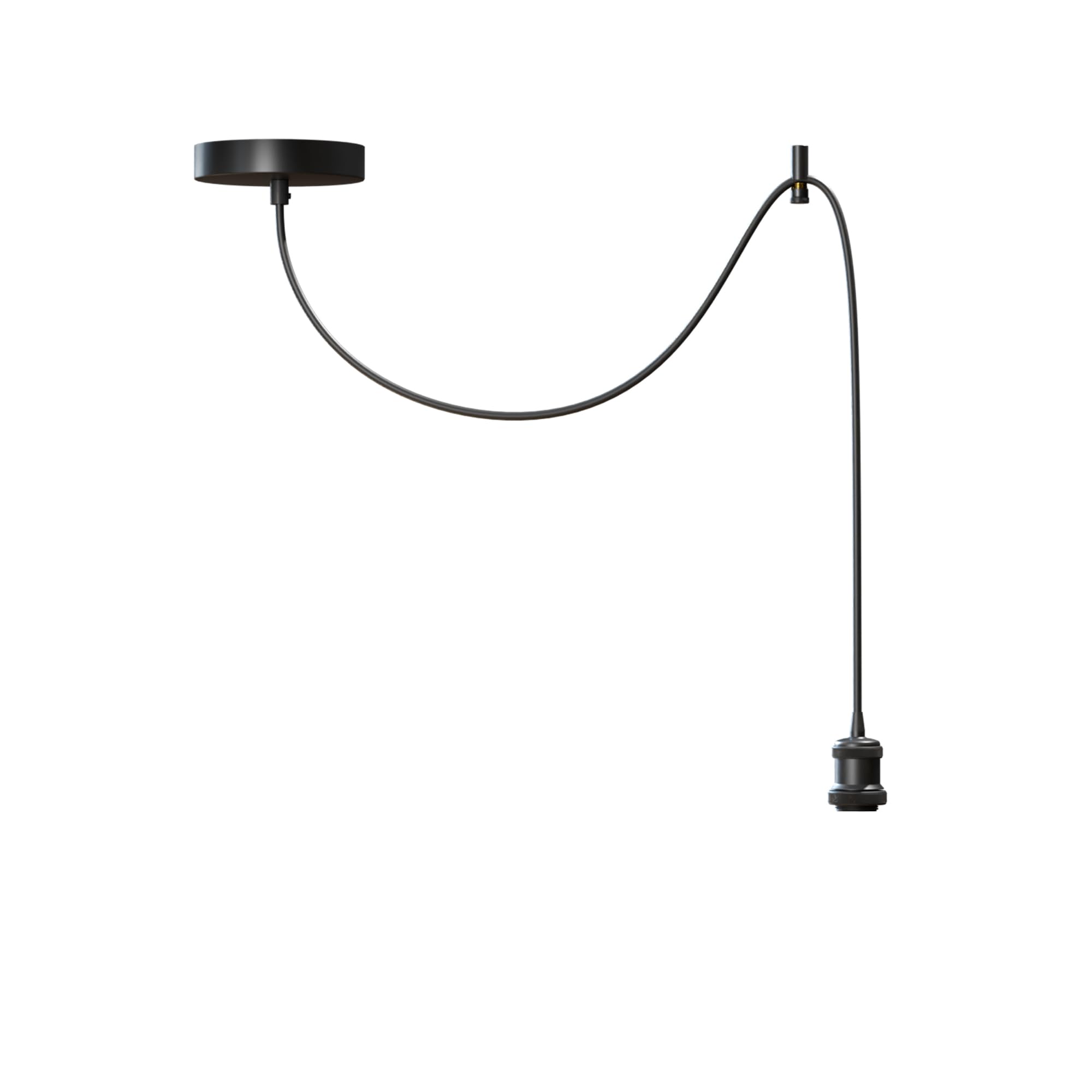 LEDSone Vintage Industrial Pendant Light Adjustable Hanging Lamp with E27 Socket 10cm Ceiling Canopy 2m Fabric Cord Metal Fixture for Kitchen, Living Room, Café