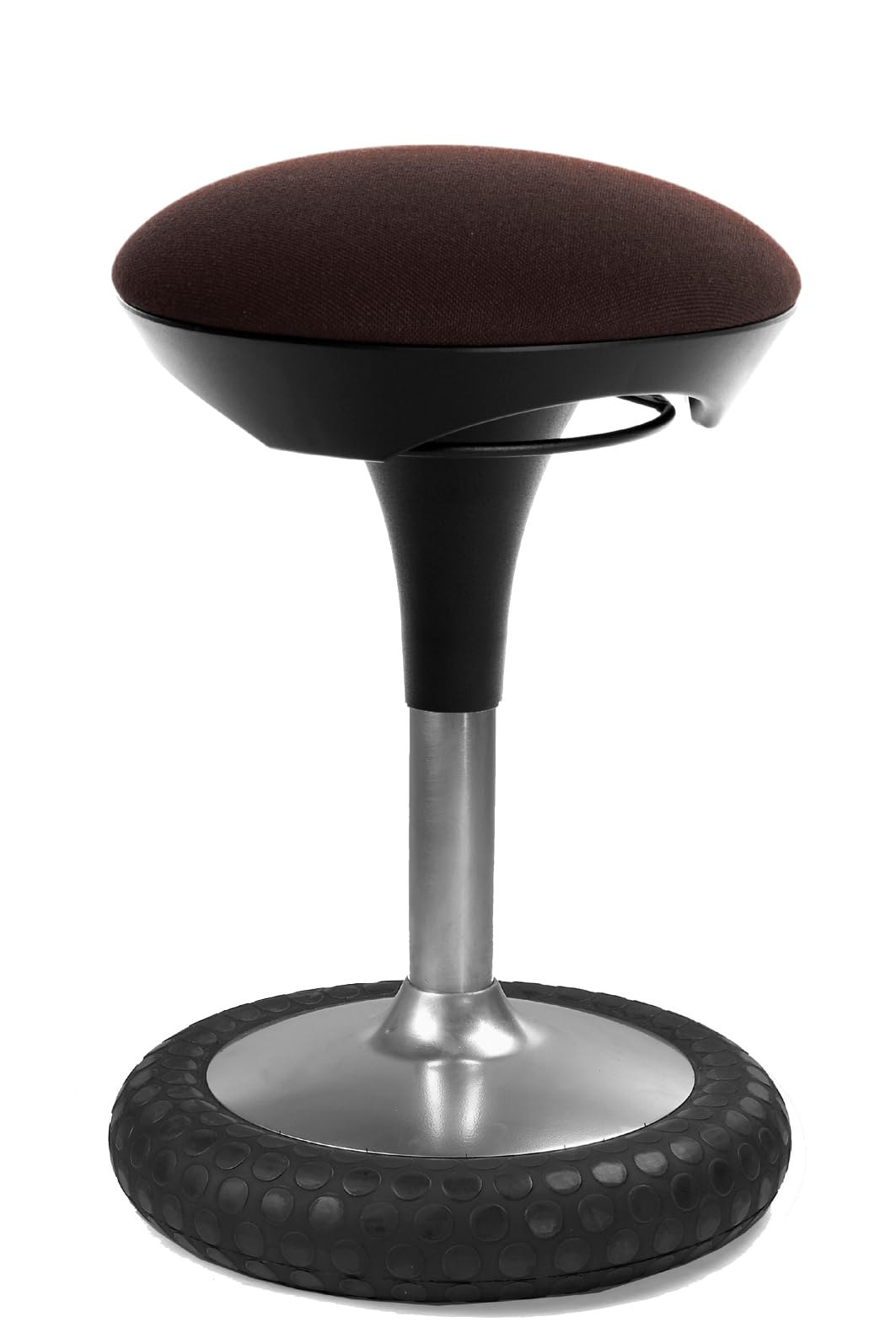 TOPSTAR Sitness 20, ergonomischer Sitzhocker, Arbeitshocker, Bürohocker mit Schwingeffekt, Sitzhöhenverstellung, Bezug Dunkelbraun