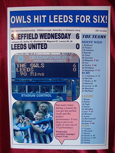 Sheffield miércoles 6 Leeds United 0 - 2014 - recuerdo impresión