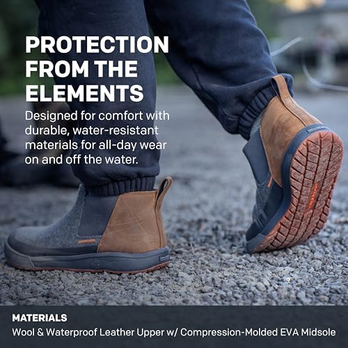 Grundens Dockyard Pull-On Boot - Watersistent Ankle Rain Boot, Deck, Boat, and Fishing Boot with Breathable Lining Anti-Slip Rubber3