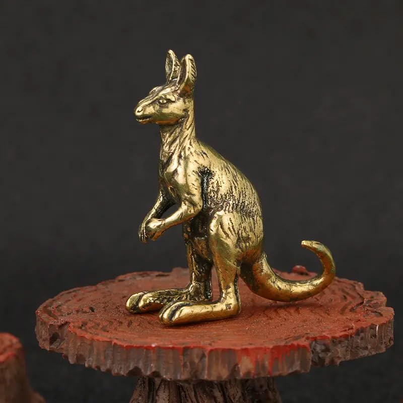 Figuritas mini canguro vintage de latón, set 3 piezas miniatura 4