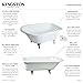 KINGSTON BRASS VCT3D543019NT5 54-Inch Cast Iron Roll Top Claw Foot Tub with 3-3/8-Inch Tub Wall Drillings and Oil Rubbed Bronze Feet, White