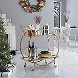 FirsTime & Co. Gold Odessa Bar Cart, 27.5 x 14 x 33 (70123)