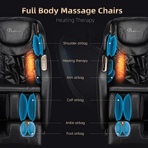 Easpearl Massage Chair Full Body,Zero Gravity Recliner With Anion,Sl Track,Shortcut Key,Thai Stretch,Bluetooth,Heated,Body Scan,Ambient Light,Shiatsu Massage Chair (Black) #TOP2