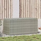 Poly Rattan Gartenspeicherbox, Außenterrasse, 100x50x50 cm Grau, Wetterfest, Einfache Baugruppe für Möbelkissen, Kissen, Gartenbedarf, Feuchtigkeitsdurchdringliche Proof mit