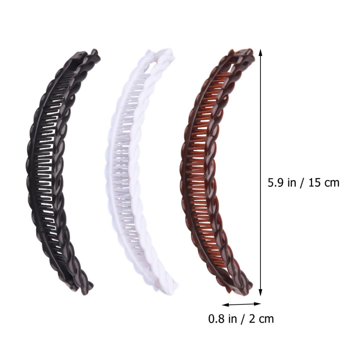 ARTIBETTER 12 Stück Bananen Haarspangen für Damen Große Haarklammern aus Kunststoff Schwarz Weiß Braun Haarstyling Accessoires für Dickes und Lockiges Haar Praktisches Reise