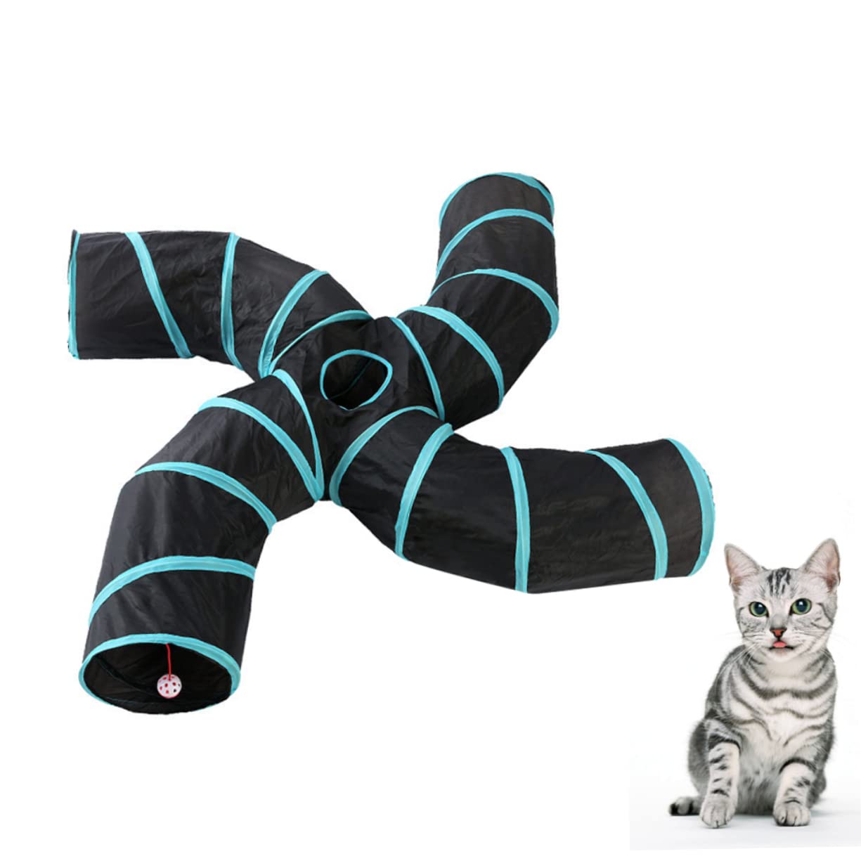 Faltbarer Katzentunnel Interaktives für Katzen und Kätzchen Kreatives für Drinnen Faltbar und Platzsparend Perfektes Spielvergnügen für Ihre