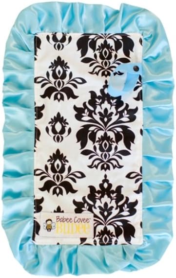 Babee Covee Baby Blanket, Davine Damask with Sky Dot