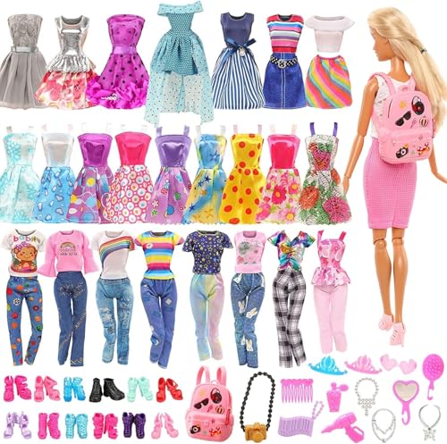 Miunana 28 piezas para 11,5 pulgadas 28-30 cm muñeca princesa princesa: 12 vestidos + 10 zapatos + 14 accesorios