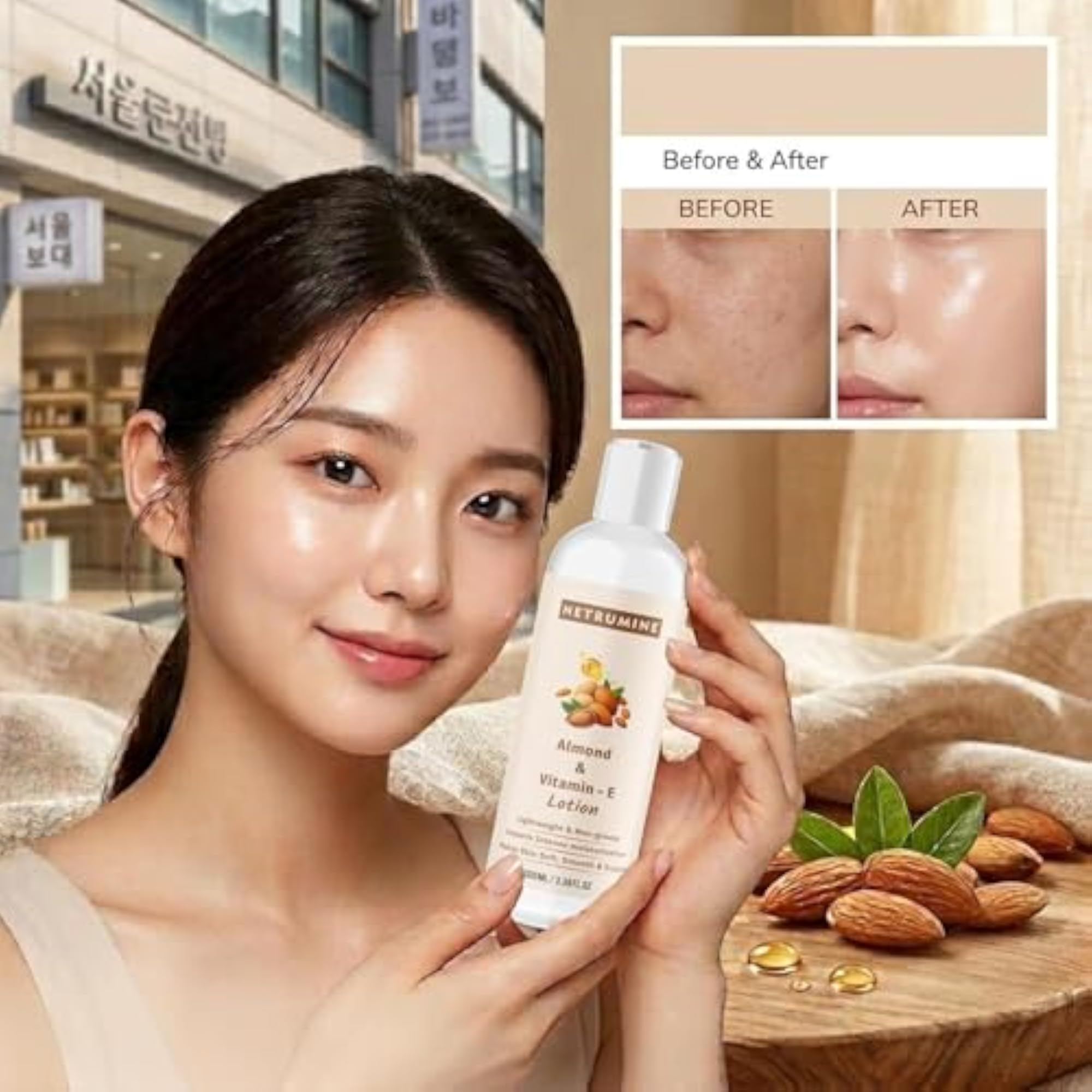 Almond & Vitamin E Body Lotion 100ml, Lightweight Moisturizer