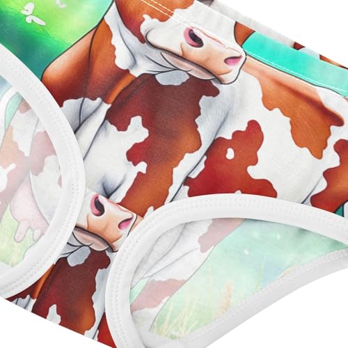 Cute Brown White Cow Field Toddler Girls Underwear 2t Cotton Panties Little Girl Print Briefs Undies Kids4