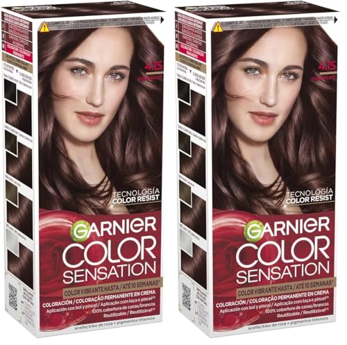 Garnier Color Sensation Coloración, Tono 4.15 Chocolate (Paquete de 2)