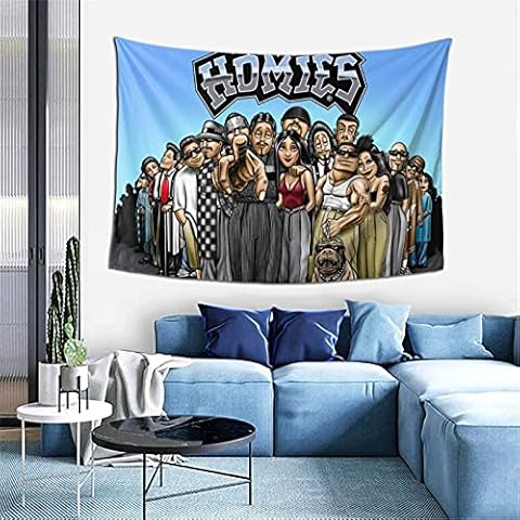 Ryantey The Homies Tapestry Aesthetic Home Decoration Boutique Peach Tapestrys Wall Art 60x40inch, Black, One Size Cover