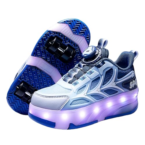 Lullaxx ChildrenS Roller Skates Four-Wheel Roller Skates Four-Wheel Ice Skates With Led Lights Detachable Wheels Suitable For Beginners And Teenagers. (Blue) (34)
